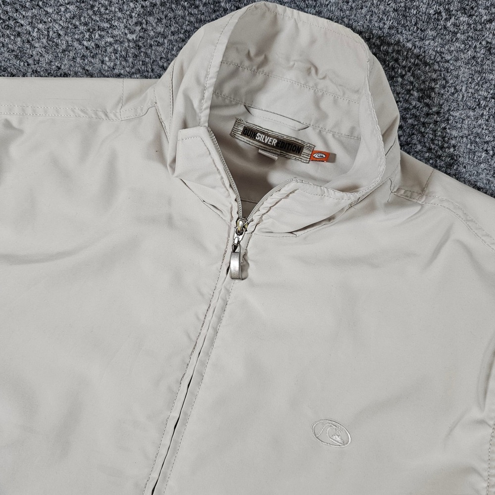Vintage Quiksilver Edition Full Zip Jacket Lightweight Windbreaker Beige Medium